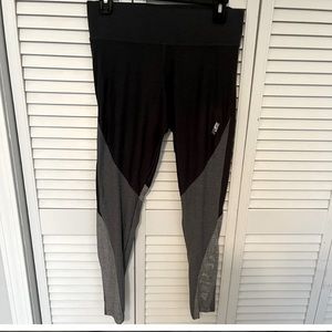 GREY pink leggings with sequin lettering spelling out pink on the legs